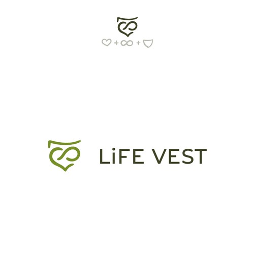 Logo for a life insurance company. Using the shield of infinity and the heart.