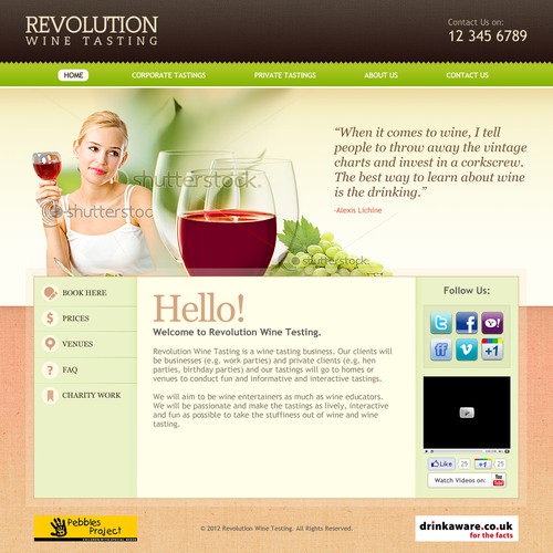 New website design wanted for Revolution Wine Tasting 