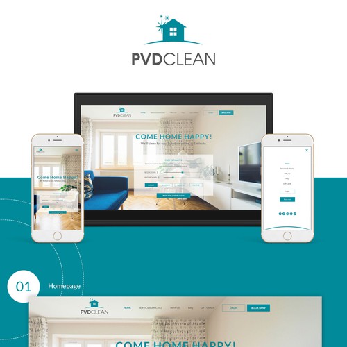 Homepage concept for home cleaning services