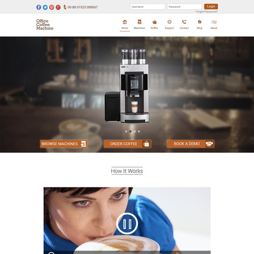 Create a market leading office coffee machine website.