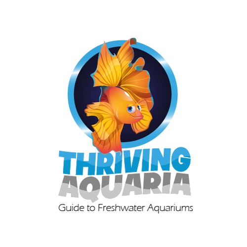 An aesthetic logo for THRIVING AQUARIA.