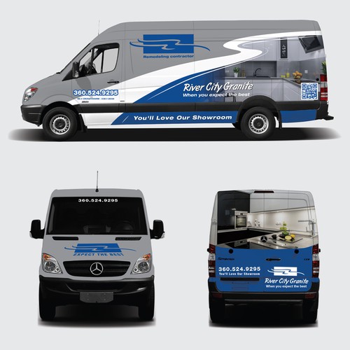 Granite and remodeling company needs classy new van wrap