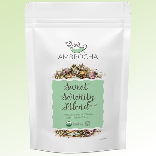  Ambrocha - Organic Tea Stand-up Pouch Design