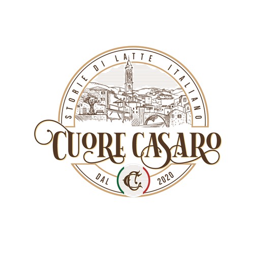 Vintage hand-drawn logo for Italian cheese makers 