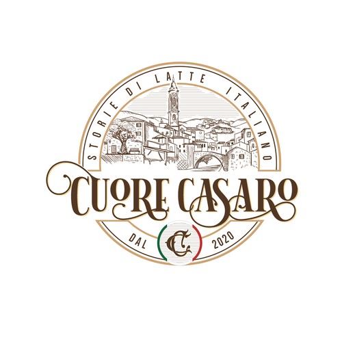 Vintage hand-drawn logo for Italian cheese makers 