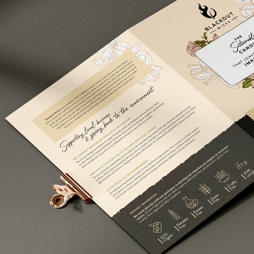 Blackout Brochure for a candle company 