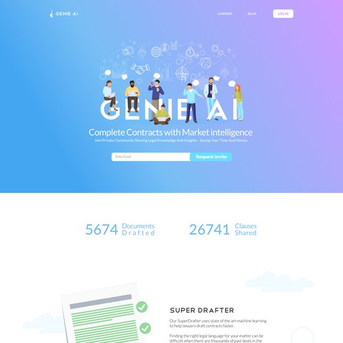 Landing page design: Intelligent Legal Document Community