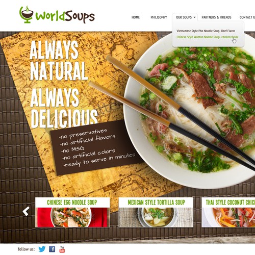 Website for a soup company