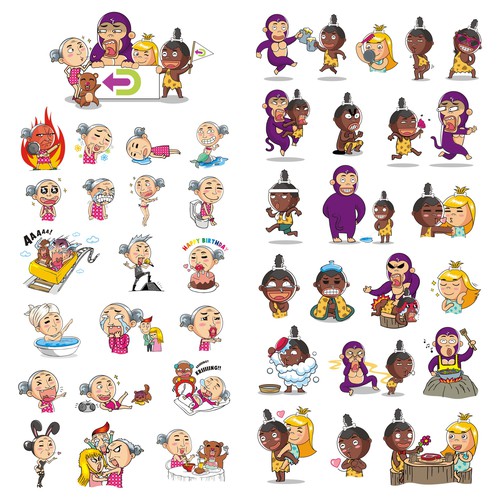 FUNNY Character Stickers for Dingaling: a free calling/messaging app