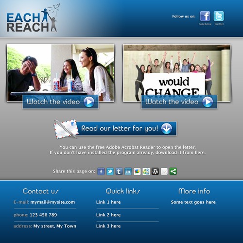 Each 1 Reach 1 Landing Page Design needs a new website design