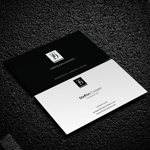 Black And White Business Card Design