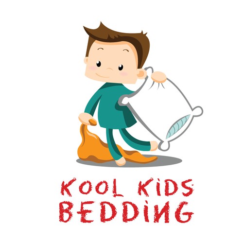 Kid friendly logo for a bedding company.