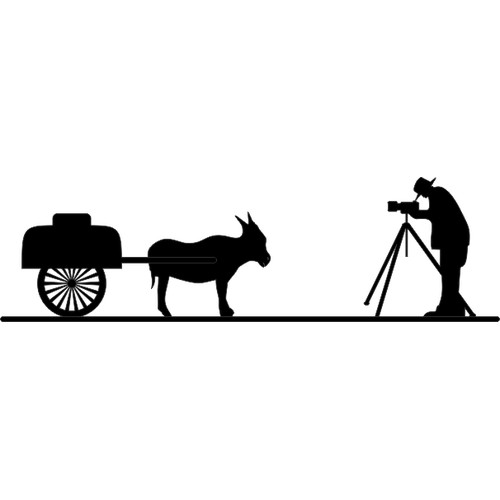 Photographer & donkey cart logo