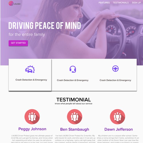 Material design based website for Life360