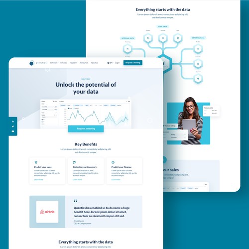 Web UI design for an AI and supply chain planning company