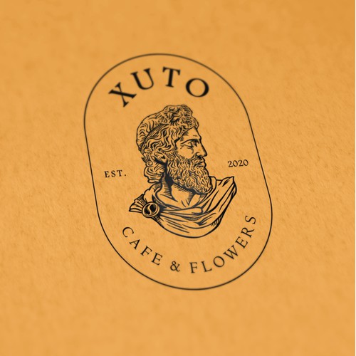 Design a luxurious logo for a cafe and flower shop in Qatar