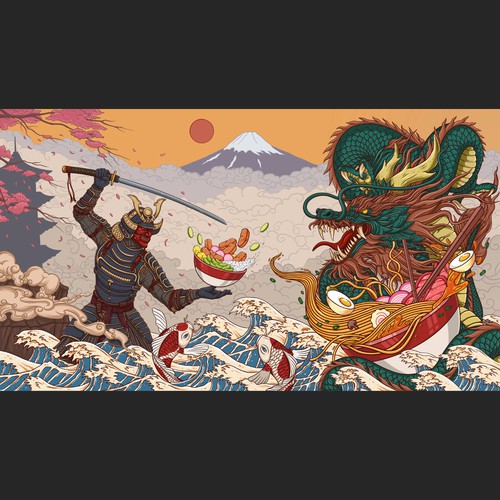 Mighty dragon dan samurai