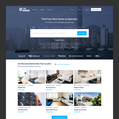 Spacious Website Design