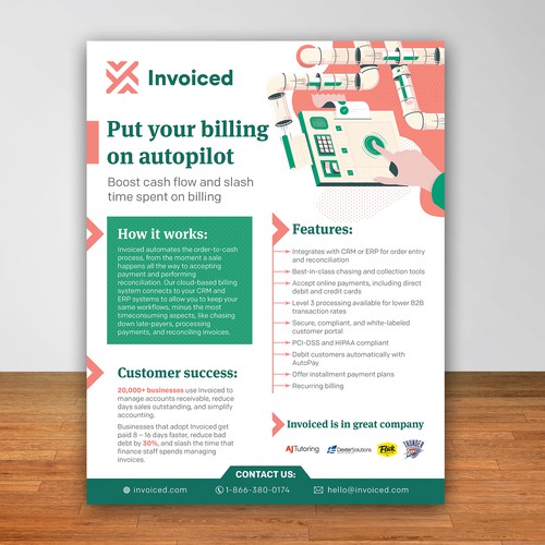 Design an eye-catching one-pager for Invoiced