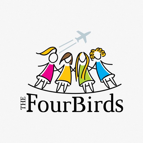Create a fun, cute logo for a blog written by four sisters