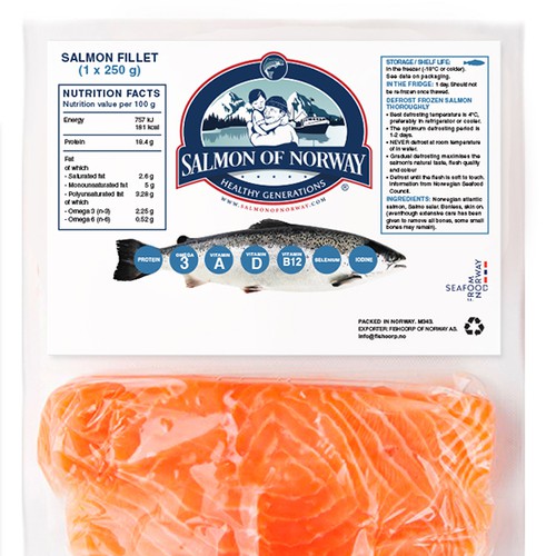 Label design for Frozen Salmon