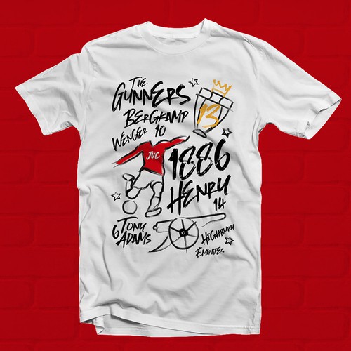 T-shirt Arsenal (Brush-Grunge Style)