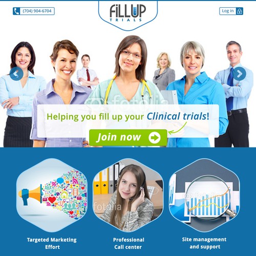 Landing page for Marketing company for clinical trial recruiting