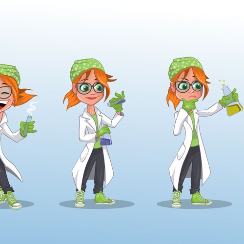 science-themed character mascot