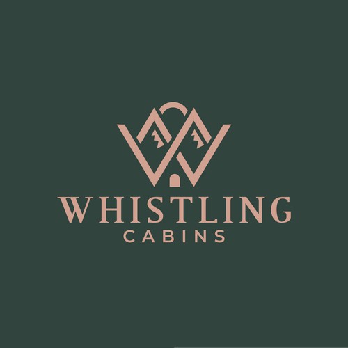 Whistling Cabins Logo Design