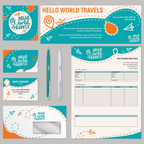 Development of corporate style for Hello world travels.