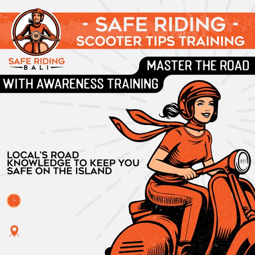 Invitation design for "Safe Riding Bali"