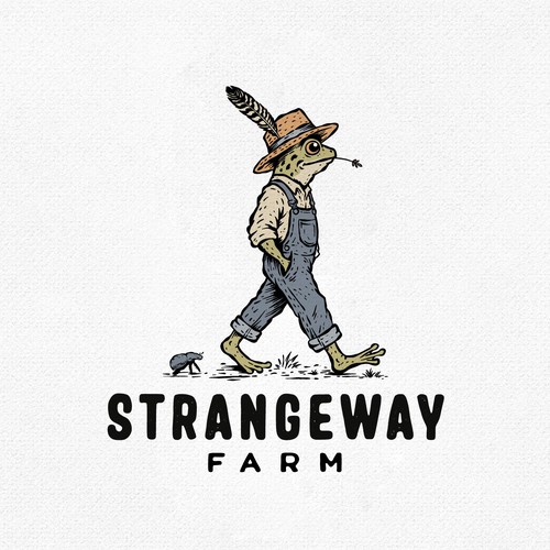 Whimsical frog logo for a regenerative farm in Virginia