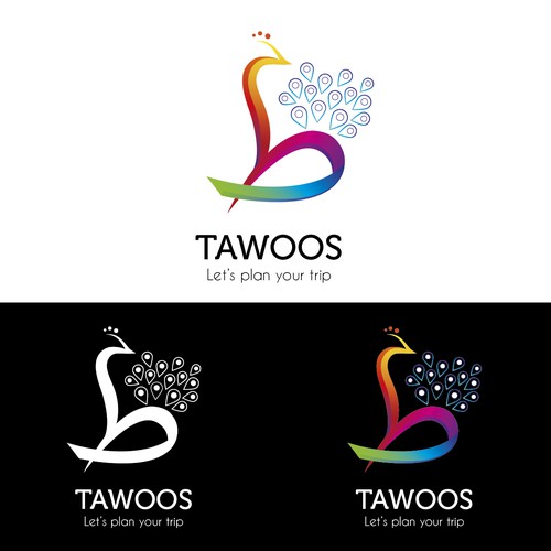 Concept de logo pour "Tawoos", une application pour prévoir son prochain voyage.