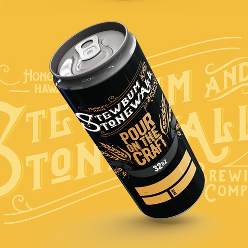 Stewbum & Stonewall Brewing Co. Beer Label