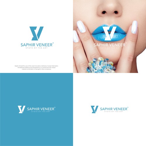 FRESH AND CLEAN LOGO FOR A NEW DENTAL VENEER - SAPHIR VENEER