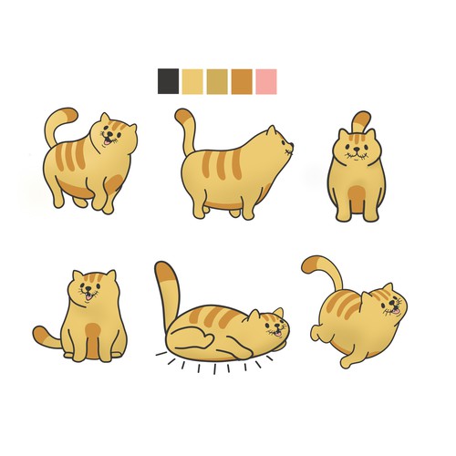gato carácter design