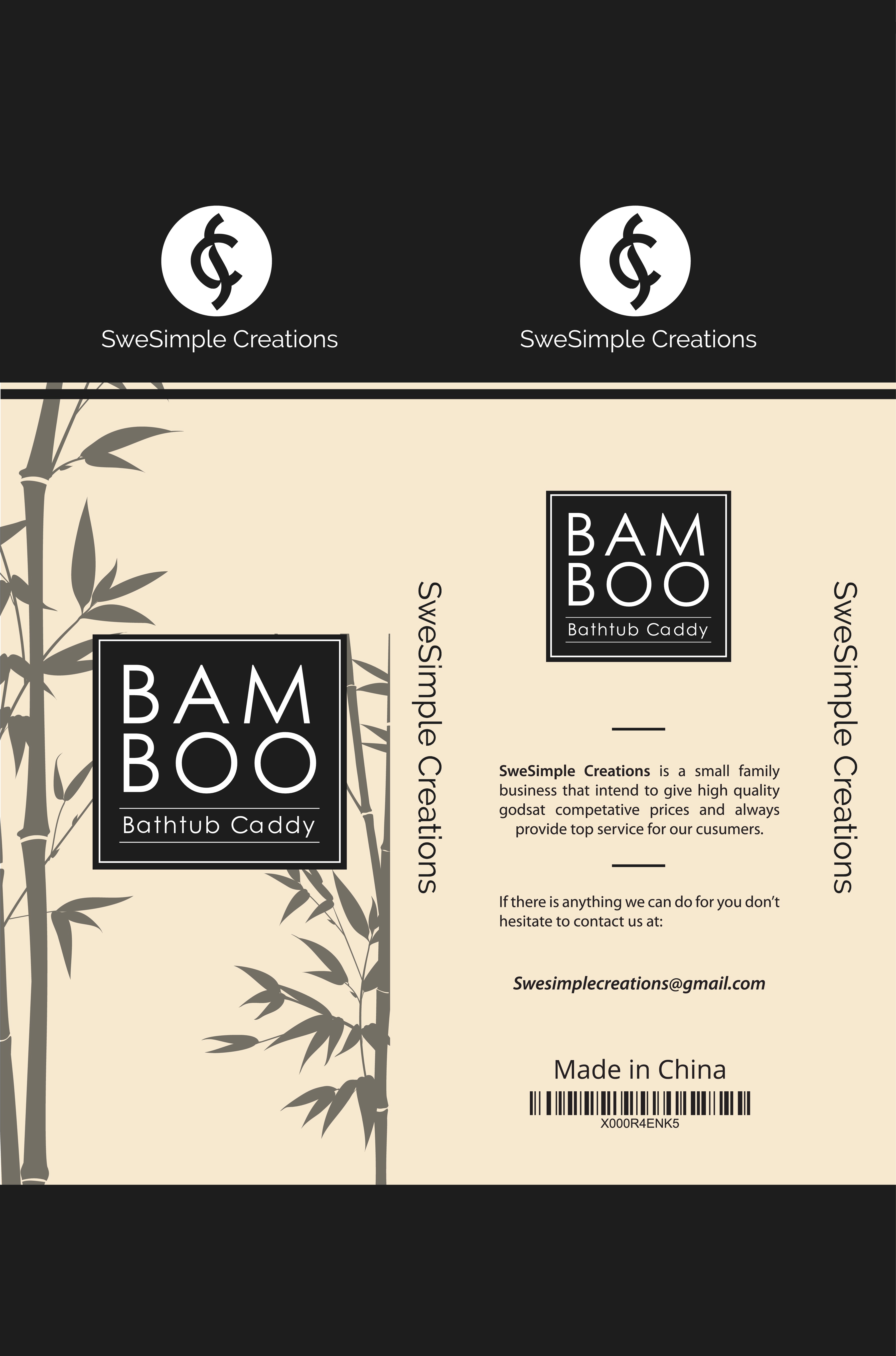 Luxurious packaging design for Bathtub Caddy.