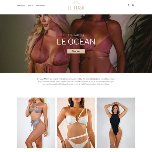 Elegant online store for swimwear luxury boutique