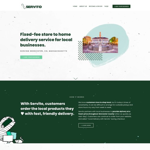 Squarespace design for delivery company