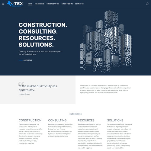 Web design for commercial construction materials broker