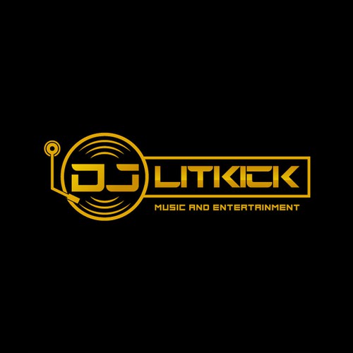 Bold and Cool Logo For DJ Litkick, Music and Entertainment