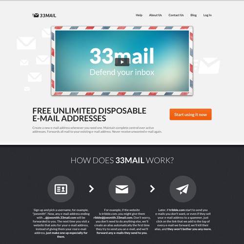 website design for 33Mail