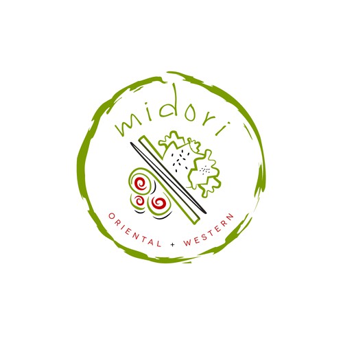 logo and business card for Midori (green in japanese)