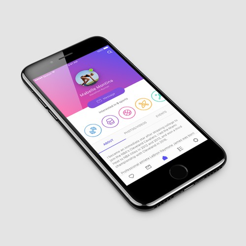 UI design for a sports social app