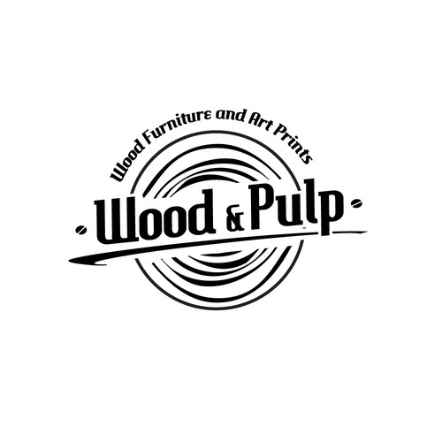 Create a logo for Art and Furniture Gallery, "Wood & Pulp"