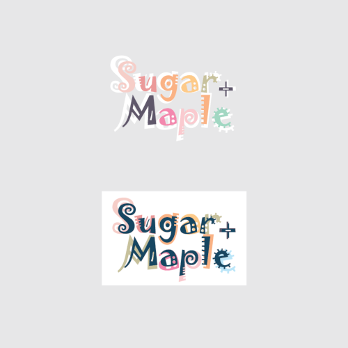 Create a clean cool warm logo for Sugar + Maple