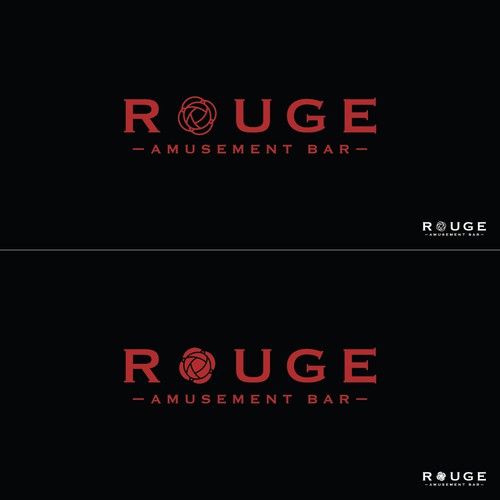 Rouge amusement bar Logo design 