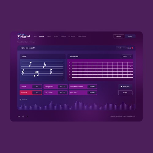 Guitar webapp UI design