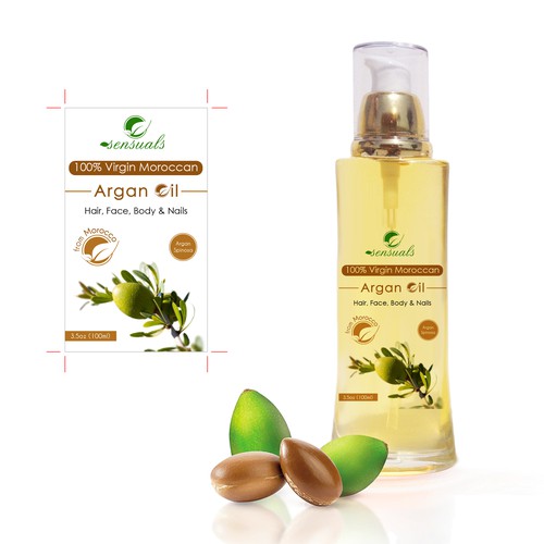 Argan Oil Beauty Product Bottle Label