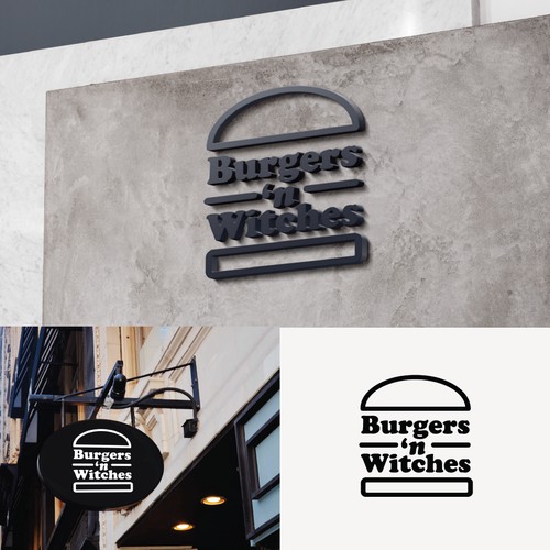 Logo for Burgers'n Witches, Hipster Food Joint